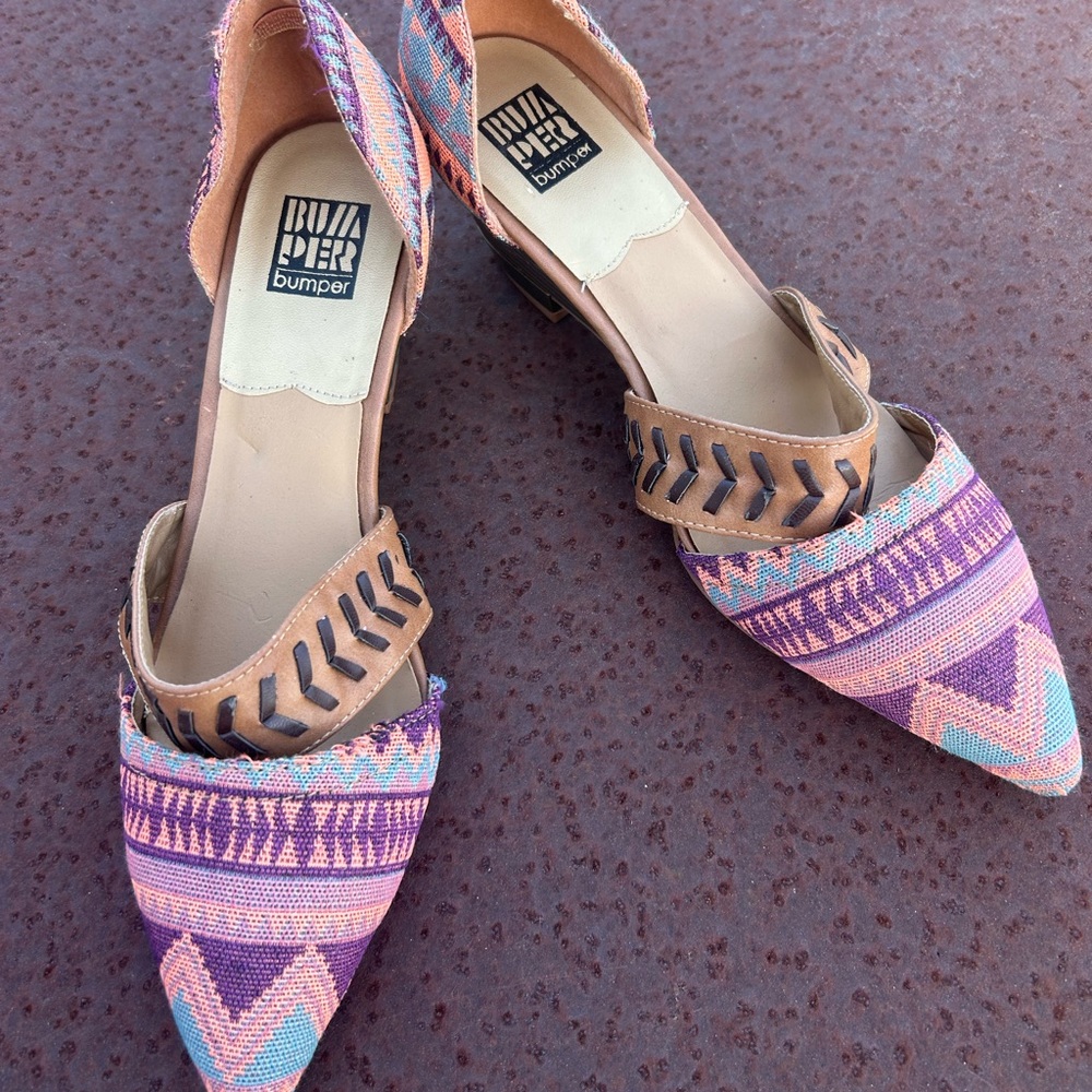 Bumper Women's Purple and Pink Patterned Flats